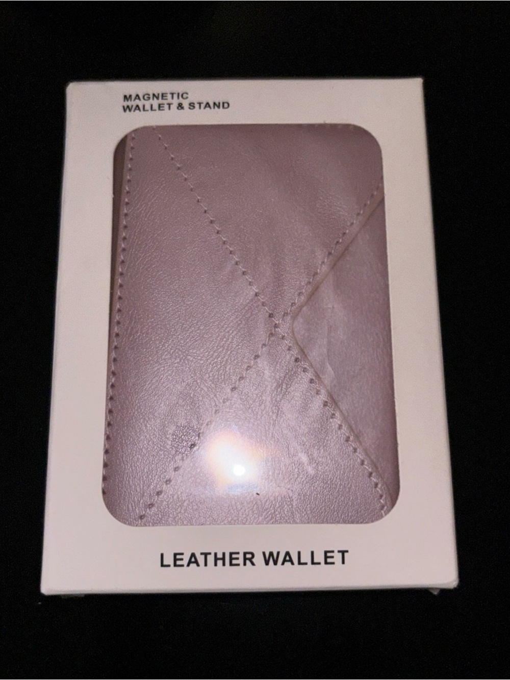 Magnetic Phone Wallet & Stand - Pink Faux Leather Slim MagSafe Card Holder - Picture 2 of 5